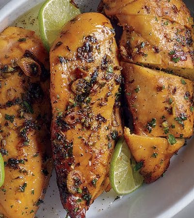 Pechugas al horno con mojo de cilantro