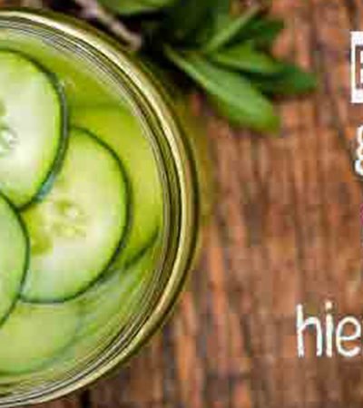 Bebida de ginebra, pepino y hierbabuena