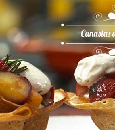 Canastas de crepas rellenas