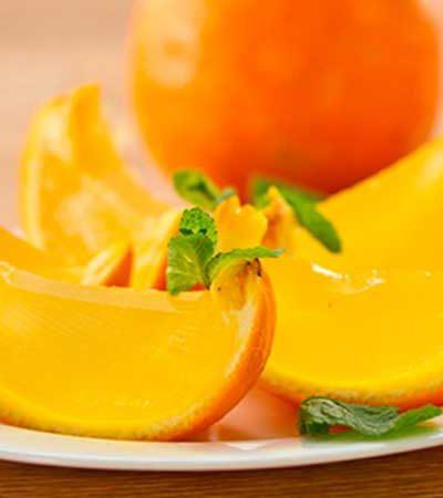 Cáscaras de gelatina de té verde con mango