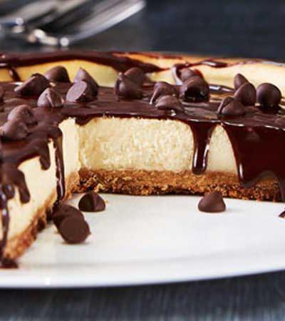 Cheesecake de plátano con chispas de chocolate