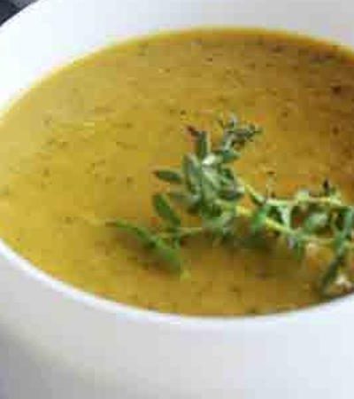Crema de zanahoria rostizada y brócoli