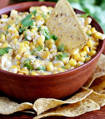 Dip de elotes rostizados