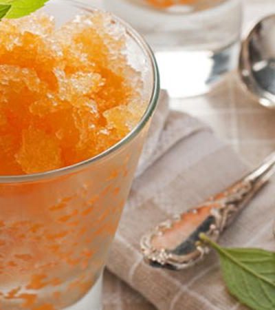 Granita de menta y durazno