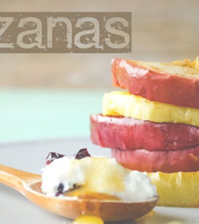 Manzanas al horno con mantequilla de vainilla