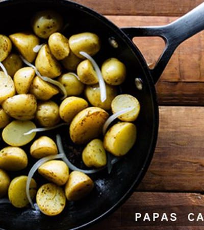 Papas cambray salteadas con hierbas y mostaza