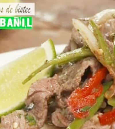 Tacos de bistec a la albañil