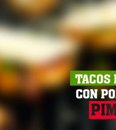 Tacos de camarón con pimientos y portobello