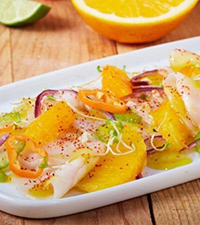 Tiradito de callo y cítricos