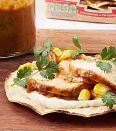 Tostadas de pollo bbq