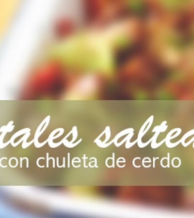 Vegetales salteados con chuleta de cerdo